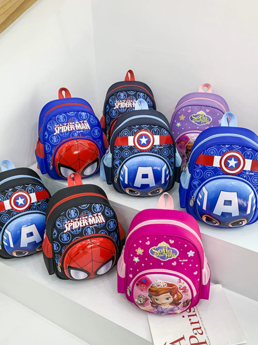 Burden-Reducing Kindergarten Boy's Western Style Schoolbag Cartoon Spider Car Waterproof Little Princess Girls' Backpack Lightweight