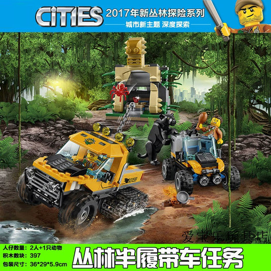 Chinese Building Blocks City Series Jungle Half Crawler Task 60159 Children Educational Assembly Toy 10710