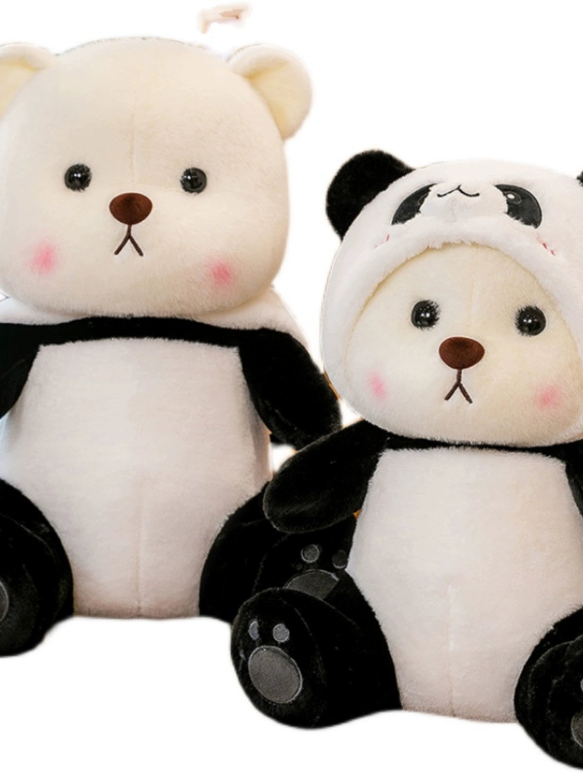 New Panda Doll Transformation Bear Doll Ragdoll BEBEAR Cute Hat Stuffed Toy Boys Style