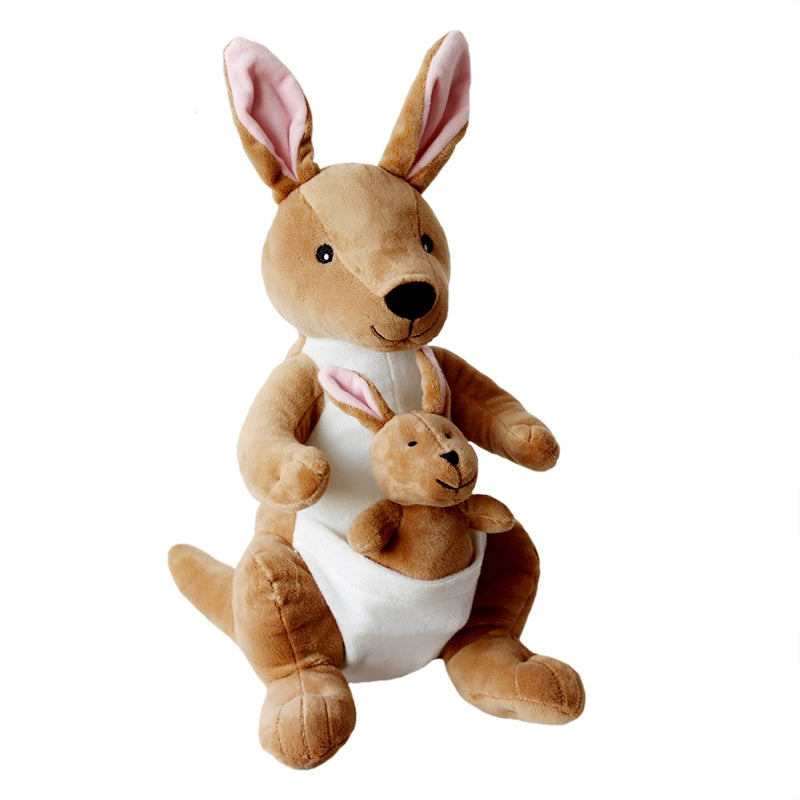 Kangaroo Plush Toy Simulation Mother and Son Kangaroo Small Doll Children's Birthday Gifts Parent-Child Doll Boys and Girls