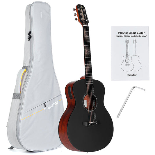 Poputar T1 36 Inch LED Smart Guitar Guitare App BT5.0 Spruce Mahogany Acoustic Guitar Guitarra Musical Instruments With Bag