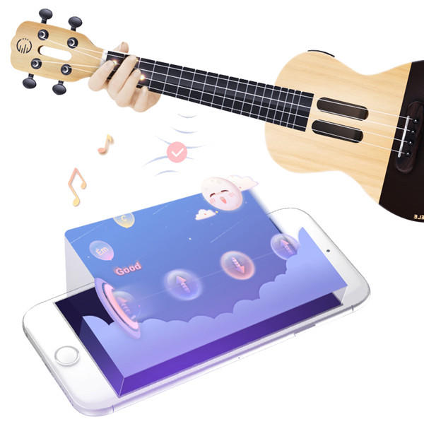 Populele U1 23 Inch 4 String Smart Ukulele with APP Controlled LED Light Bluetooth Connect  Gift