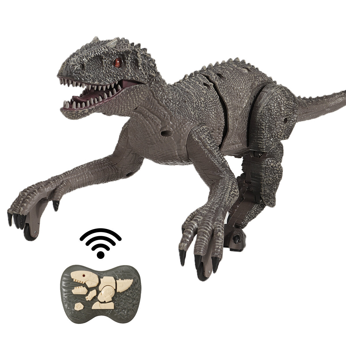 Simulation Tyrannosaurus Rex RC Raptors Electric Walking Simulation Animal Remote Control Jurassic Dinobot Model with Sound and Lights Toy for Kids Gift