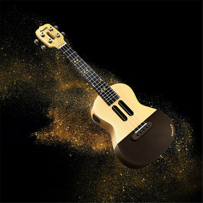 Populele U1 23 Inch 4 String Smart Ukulele with APP Controlled LED Light Bluetooth Connect  Gift