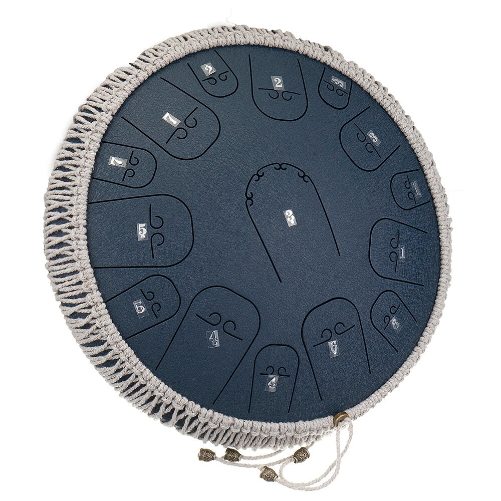 Steel Tongue Drum 14 Inch 15 Tone Drum Handheld Tank Drum Percussion Instrument Yoga Meditation Beginner Music Lovers Gift