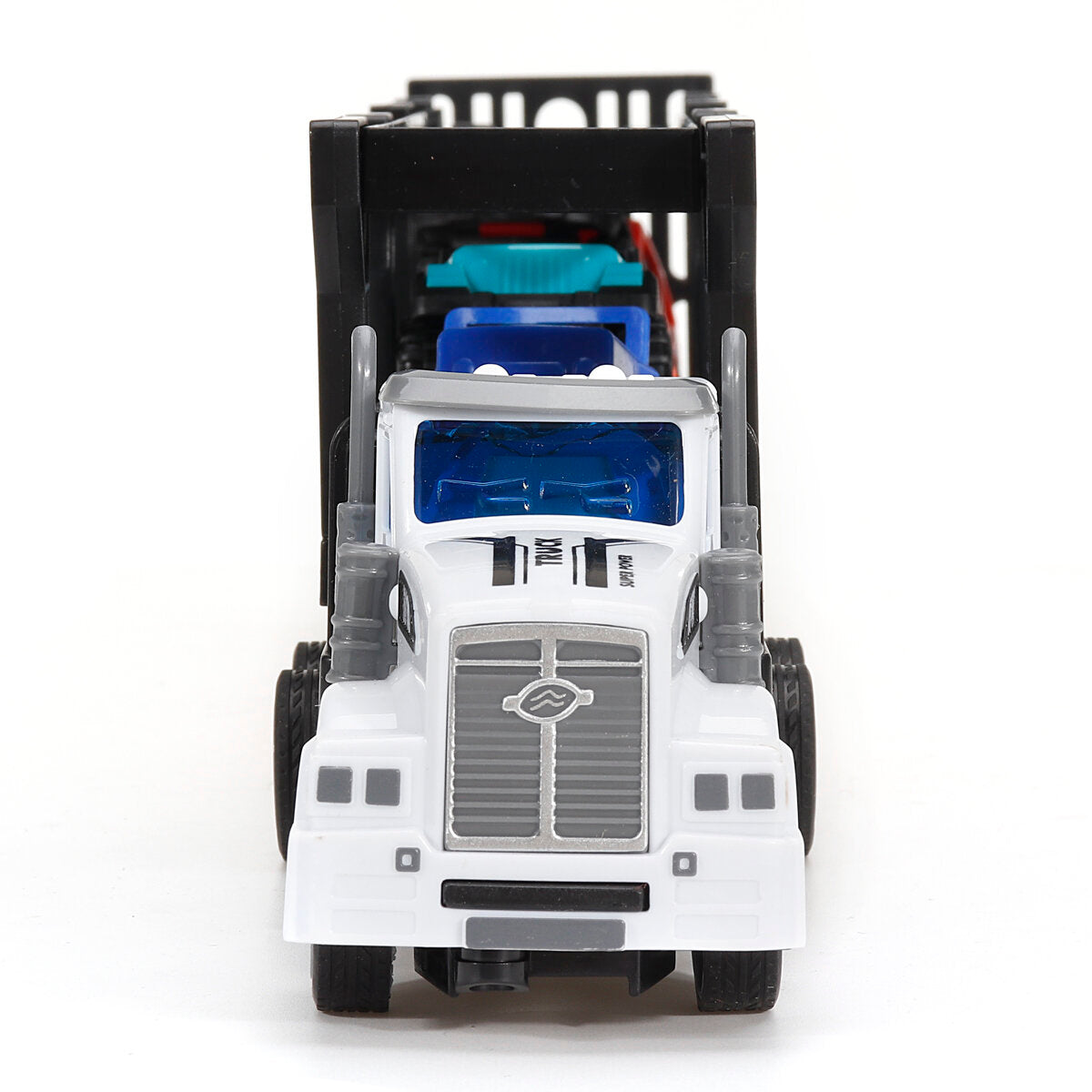 QH-200-7 1/48 27MHZ 4CH RC Car Truck Kid Toy Remote Control Double-layer Transporter with 4 Small Vehicles Boys Gift