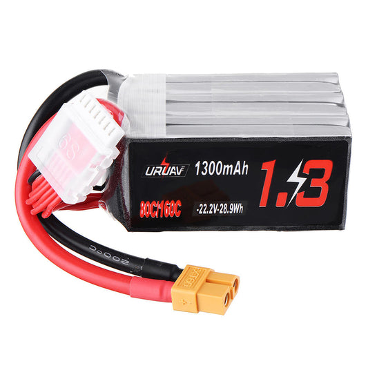 URUAV 22.2V 1300mAh 80C/160C 6S XT60 Plug Lipo Battery for FPV RC Racing Drone