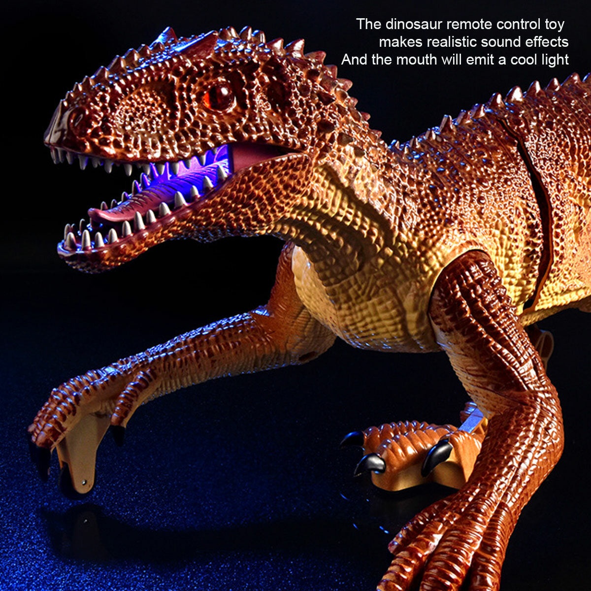 Simulation Tyrannosaurus Rex RC Raptors Electric Walking Simulation Animal Remote Control Jurassic Dinobot Model with Sound and Lights Toy for Kids Gift