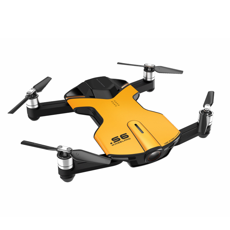 Wingsland S6 WiFi FPV With 4K UHD Camera Comprehensive Obstacle Avoidance Pocket Selfie Yellow RC Drone Quadcopter with Three Batteries