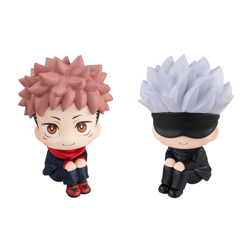 Anime Jujutsu Kaisen Figurine Cute Gojo Satoru Itadori Yuji Look Up PVC Anime Action Figure