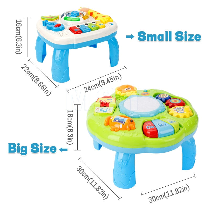 Infants Musical Instrument Learning Table Baby Toys Animals Piano Early Educational Study Activity Center Music Game For Kids