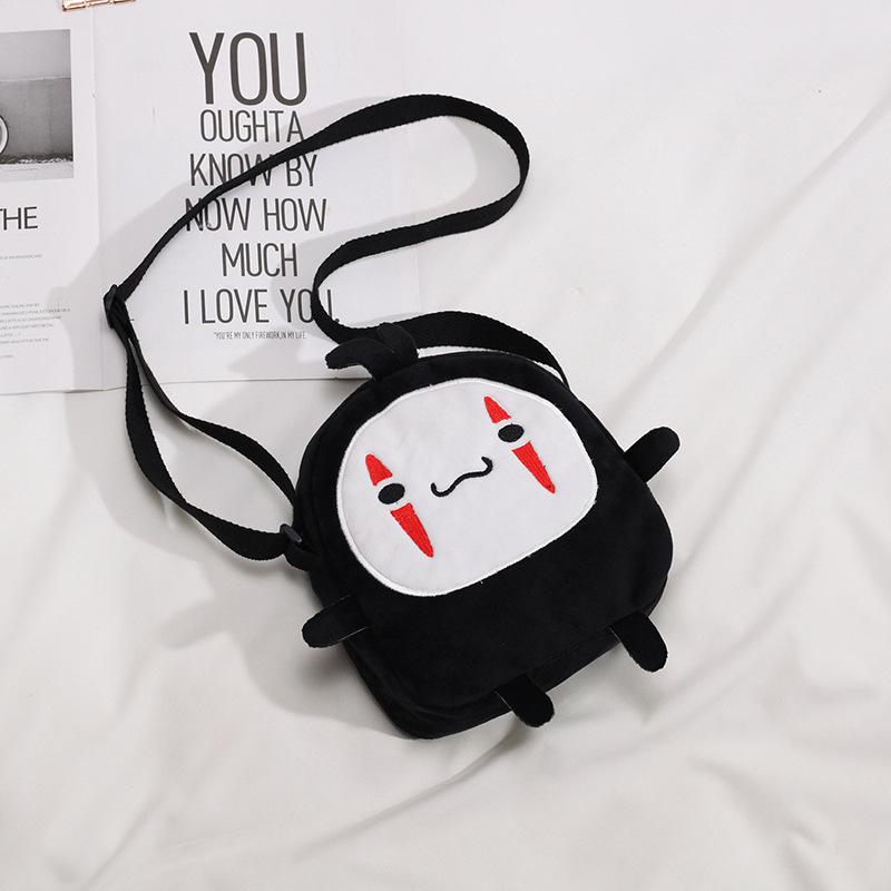 Cute Cartoon No Face Man Plush Bag Hayao Miyazaki Messenger Bag for Kids Adults