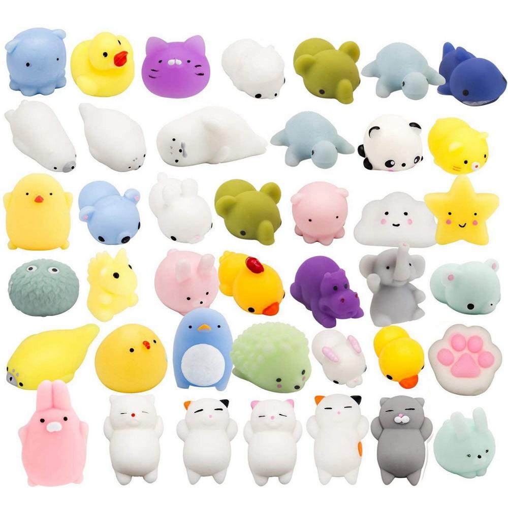 40 Pc Mochi Squishy Toys Mochi Kawaii squishies Toys Gifts for Party Favors for Kids, Mini Supper Cute Animals Stress Relief Toy