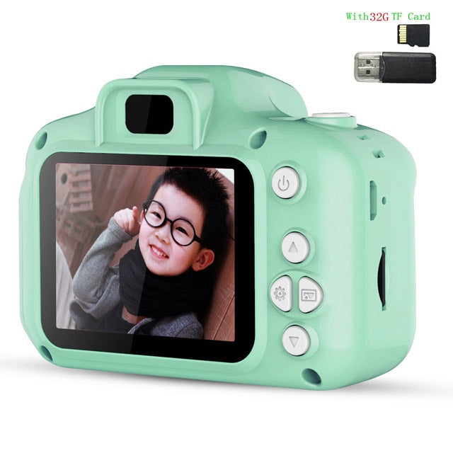 2 Inch HD 1080P Chargable Digital Mini Kids Camera Cartoon Cute Camera Toys Outdoor Photography Props for Child Birthday Gift