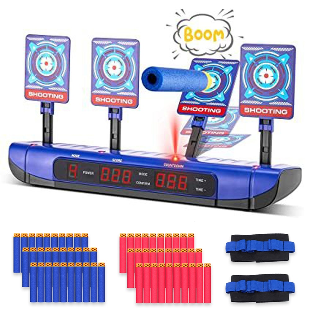 For Nerf Guns Bullets Auto Reset Electric Shooting Target Accessories Kids Sound Light Shooting Game toys High Precision Scoring