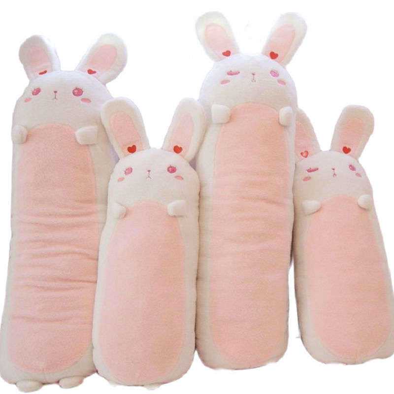 80~120cm Giant long Lolita Bunny Stuffed Hug Pink Rabbit Girl Nap Sleeping Throw Pillow Pregnant Cushion Boyfriend Eye Mask Gift