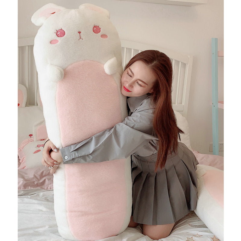 80~120cm Giant long Lolita Bunny Stuffed Hug Pink Rabbit Girl Nap Sleeping Throw Pillow Pregnant Cushion Boyfriend Eye Mask Gift