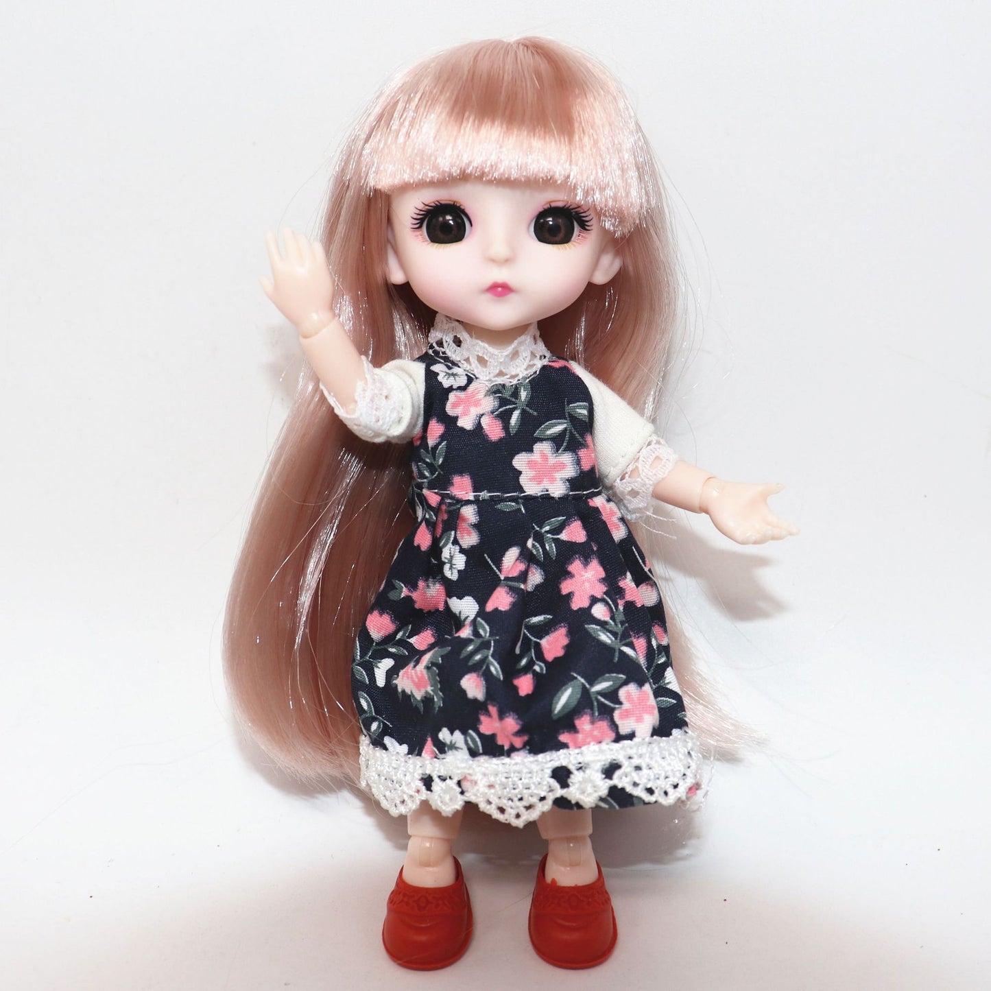 New 16cm Bjd Doll 13 Movable Joints 3D Real Eye High-end Dress Can Dress Up Fashion Nude Doll Children DIY Girl Toy Best Gift