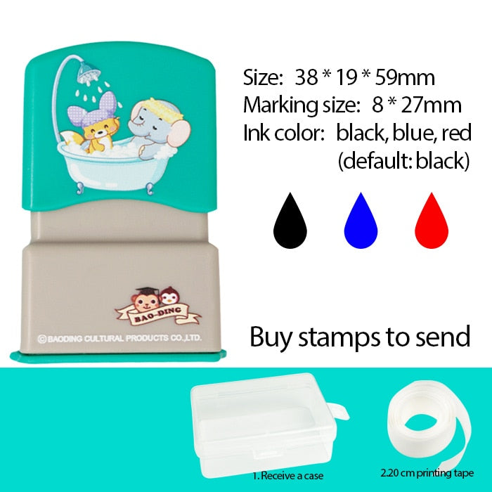 Children&#39;s Name Seal Custom Student&#39;s Name Stamp  Kindergarten Clothes Waterproof Name Sticker Will Not be Washed Off  Christmas