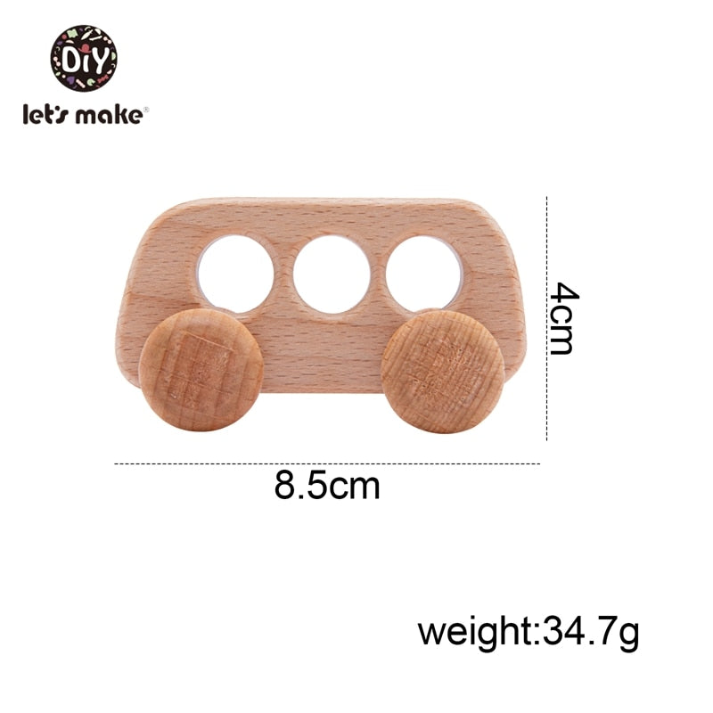 Let&#39;s Make Wooden Baby Toys 0 12 Month 1PC Toys For Babies Beech Car Hedgehog Elephant Educational Infants Developmental Newborn