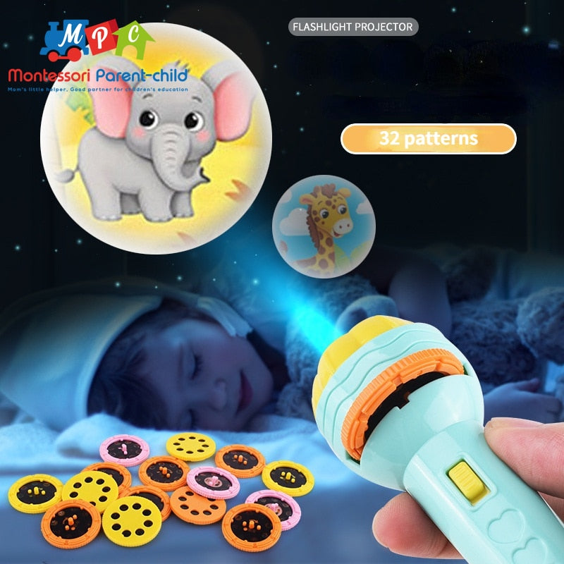 Kids Projection Flashlight Luminous Toys Projection Pictures To Recognize Early Childhood Education Toys for Children Gift