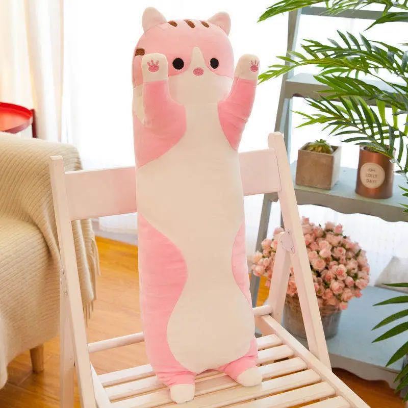 50-130CM Plush Toys Animal Cat Cute Creative Long Soft Toys Office Break Nap Sleeping Pillow Cushion Stuffed Gift Doll for Kids