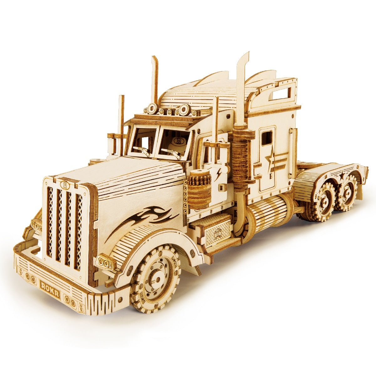 Robotime Rokr 3D Puzzle Movable Steam Train,Car,Jeep Assembly Toy Gift for Children Adult Wooden Model Building Block Kits