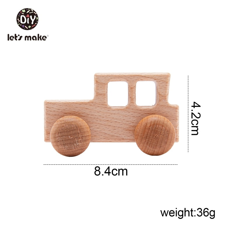 Let&#39;s Make Wooden Baby Toys 0 12 Month 1PC Toys For Babies Beech Car Hedgehog Elephant Educational Infants Developmental Newborn