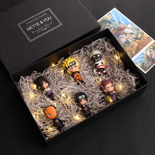 Complete Set of Toy Naruto Hand Made Model Gift Box Uzumaki Naruto Uchiha Sasuke Kakashi