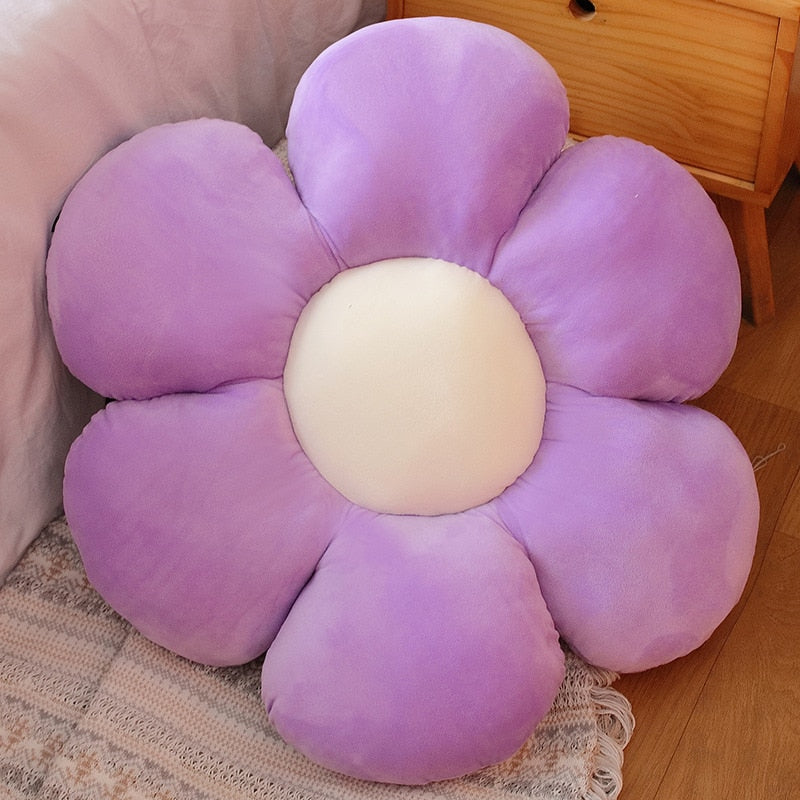 Furry Plush Flower Pillow Mat Stuffed Lifelike Colourful Peach Blossom Flower Shape Baby Home Soft Pillow Cushion Home Decor