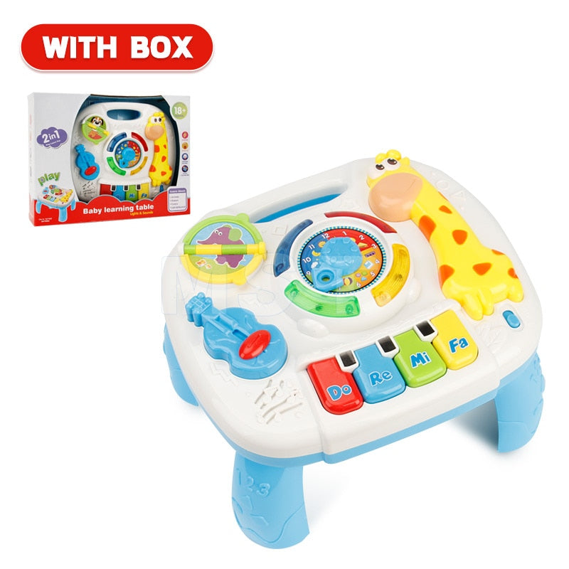 Infants Musical Instrument Learning Table Baby Toys Animals Piano Early Educational Study Activity Center Music Game For Kids