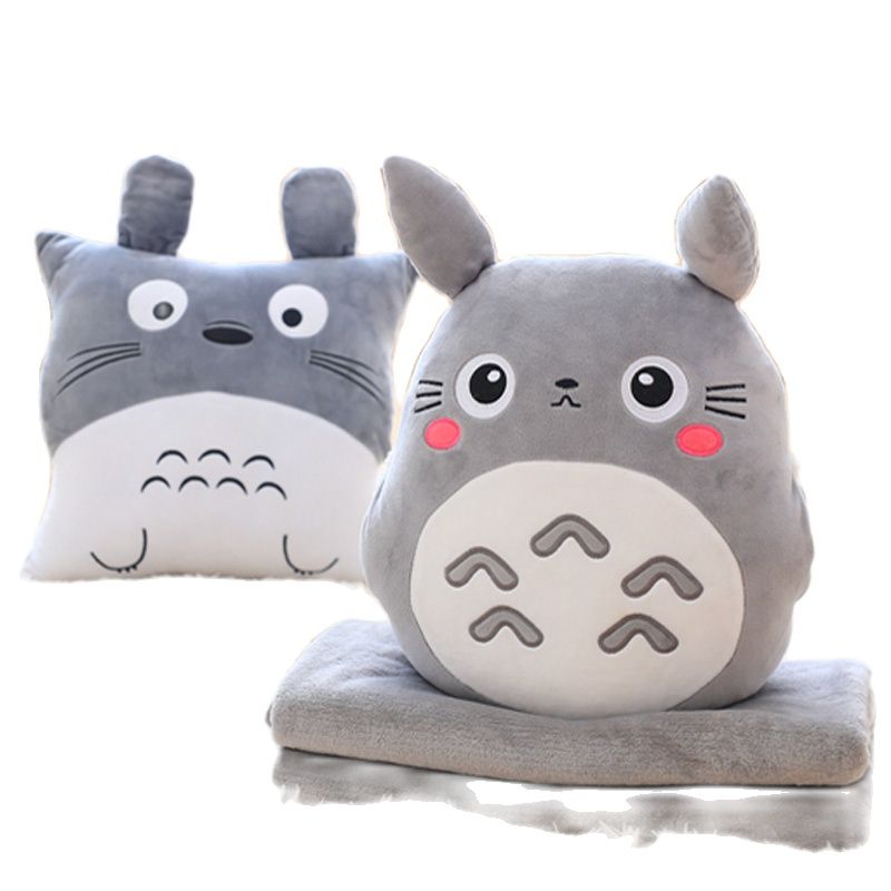 Cute My Neighbor Pillow Blanket 3in1 dual-use hand warm high quality coral velvet blanket special gift fot kids friends