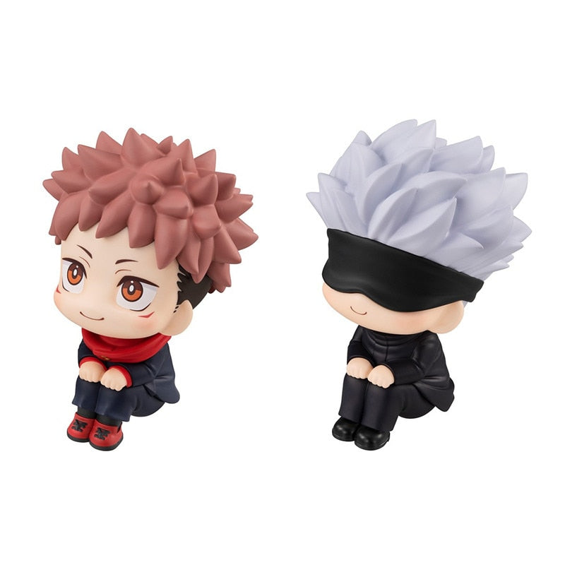 Anime Jujutsu Kaisen Figurine Cute Gojo Satoru Itadori Yuji Look Up PVC Anime Action Figure