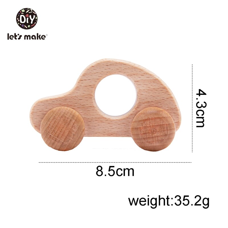 Let&#39;s Make Wooden Baby Toys 0 12 Month 1PC Toys For Babies Beech Car Hedgehog Elephant Educational Infants Developmental Newborn