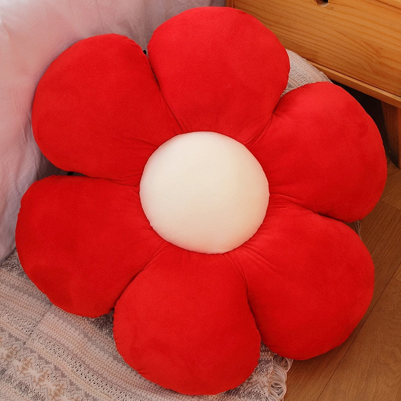 Furry Plush Flower Pillow Mat Stuffed Lifelike Colourful Peach Blossom Flower Shape Baby Home Soft Pillow Cushion Home Decor