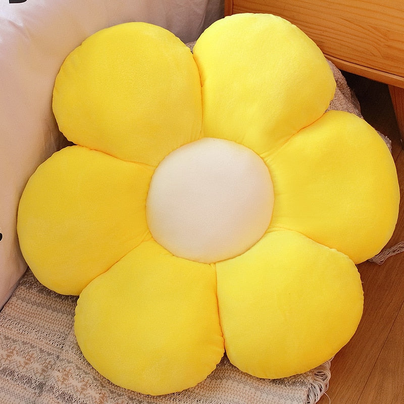 Furry Plush Flower Pillow Mat Stuffed Lifelike Colourful Peach Blossom Flower Shape Baby Home Soft Pillow Cushion Home Decor