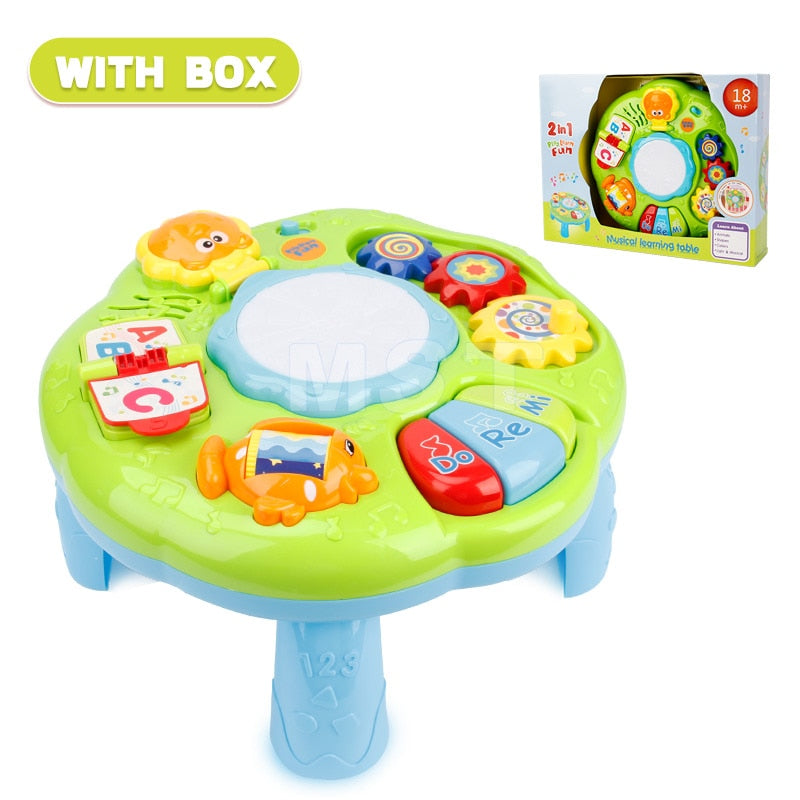 Infants Musical Instrument Learning Table Baby Toys Animals Piano Early Educational Study Activity Center Music Game For Kids