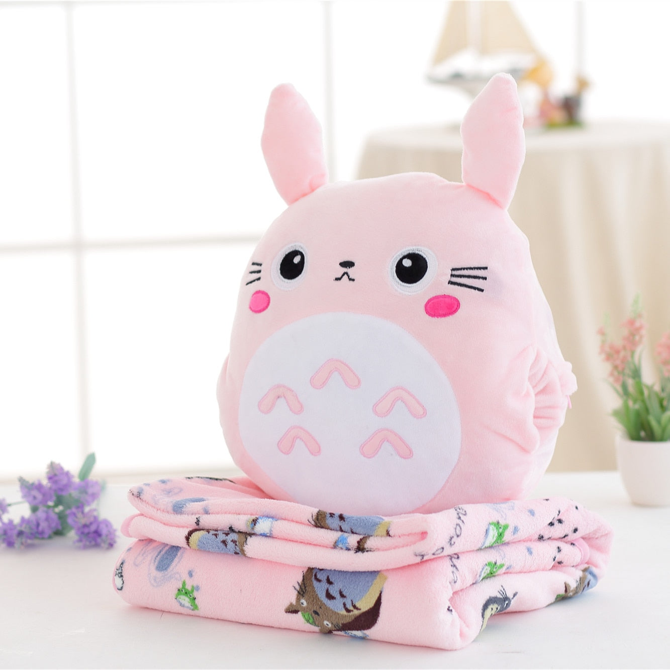 Cute My Neighbor Pillow Blanket 3in1 dual-use hand warm high quality coral velvet blanket special gift fot kids friends