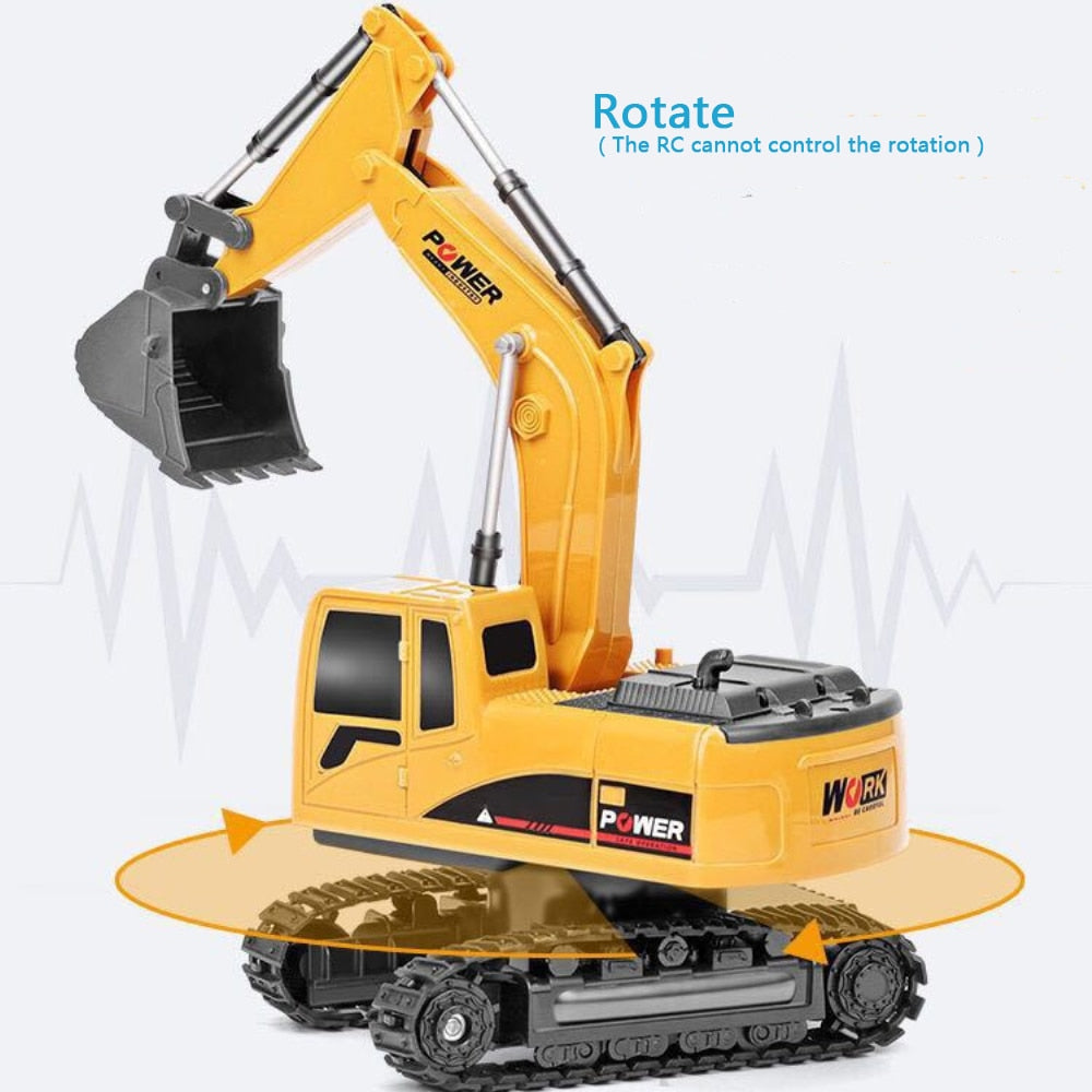 2.4Ghz 6 Channel 1:24 RC Excavator toy RC Engineering Car Alloy and plastic Excavator RTR For kids Christmas gift