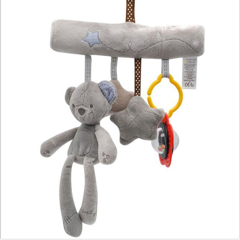 Baby hanging bell with BB baby bed safety seat plush toy Hand Bell Multifunctional Plush Toy Stroller Mobile Gifts