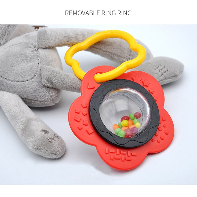 Baby hanging bell with BB baby bed safety seat plush toy Hand Bell Multifunctional Plush Toy Stroller Mobile Gifts