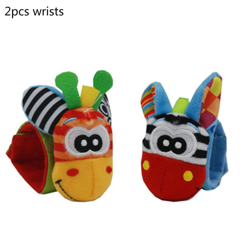 Infant Baby Kids Socks Wrist Rattle Set Toys Foot Socks 0~24 Months Cartoon Newborn Grab Training Educational Toy Christmas Gift