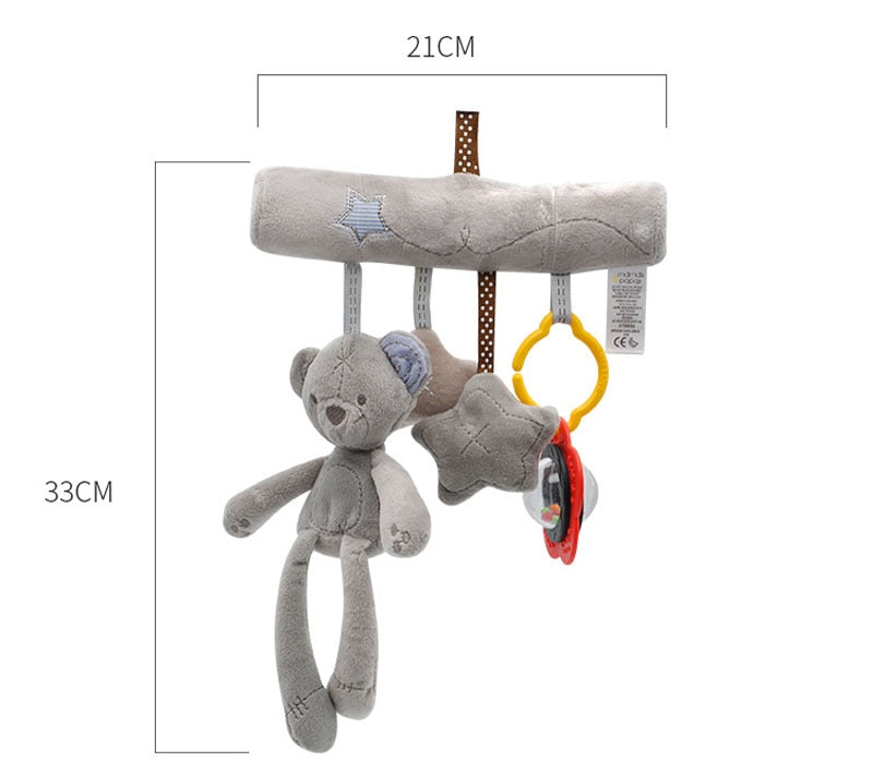 Baby hanging bell with BB baby bed safety seat plush toy Hand Bell Multifunctional Plush Toy Stroller Mobile Gifts