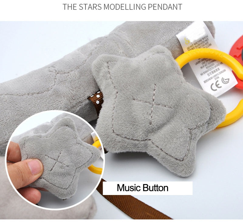 Baby hanging bell with BB baby bed safety seat plush toy Hand Bell Multifunctional Plush Toy Stroller Mobile Gifts