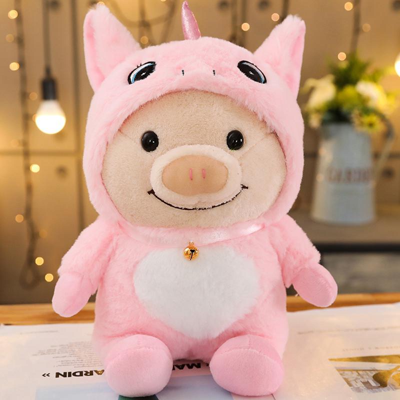 New 1pc 25cm Cute Piggy Turned Dog Rabbit Rat Mouse Bear Doll Plush Toy  Dog Doll Stuffed Animals Toys For Children Gift