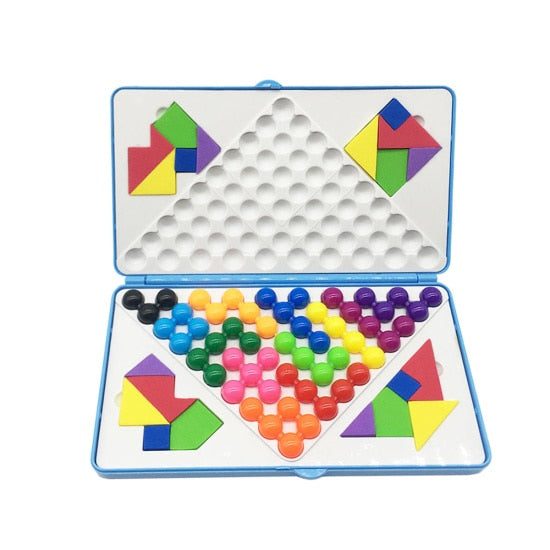 IQ Puzzle Children&#39;s Development Intelligence Early Educational Jigsaw Puzzle Magic Beads Boxed Building Pyramid Color Shape