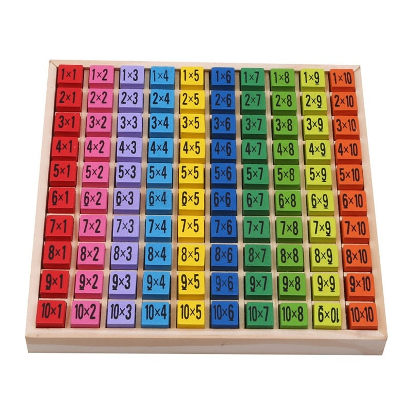 1Set Wooden Montessori Hundred Board Math 1 to 100 Consecutive Numbers Counting Toy Montessori Educational Wooden Toys for Child