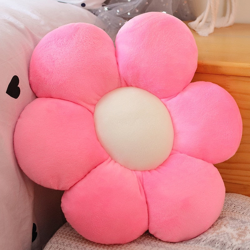 Furry Plush Flower Pillow Mat Stuffed Lifelike Colourful Peach Blossom Flower Shape Baby Home Soft Pillow Cushion Home Decor