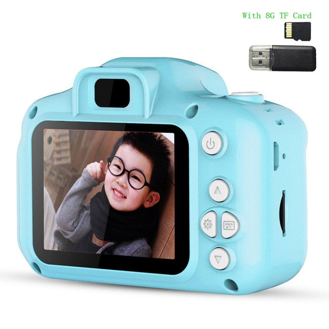 2 Inch HD 1080P Chargable Digital Mini Kids Camera Cartoon Cute Camera Toys Outdoor Photography Props for Child Birthday Gift