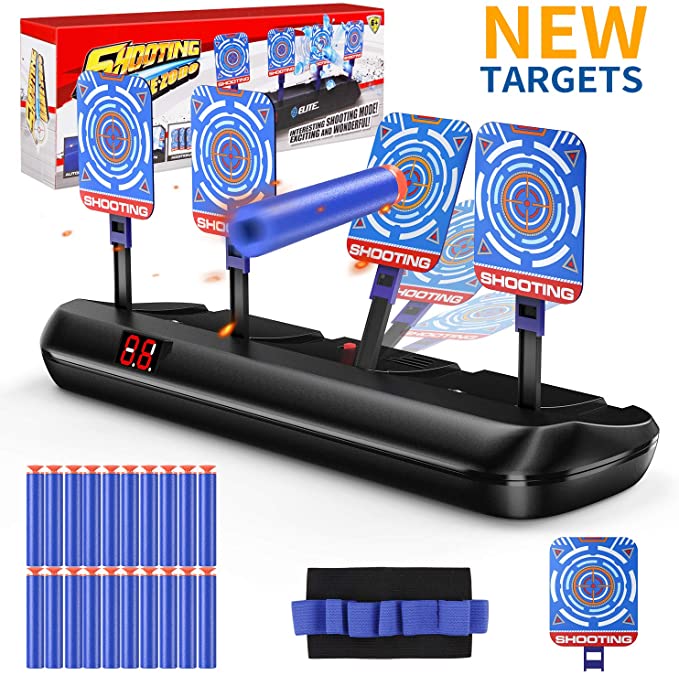 For Nerf Guns Bullets Auto Reset Electric Shooting Target Accessories Kids Sound Light Shooting Game toys High Precision Scoring